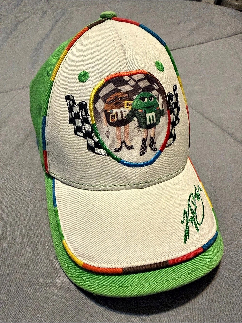 Chase Authentics NASCAR Kyle Busch 18 M&M Green White Cap Hat